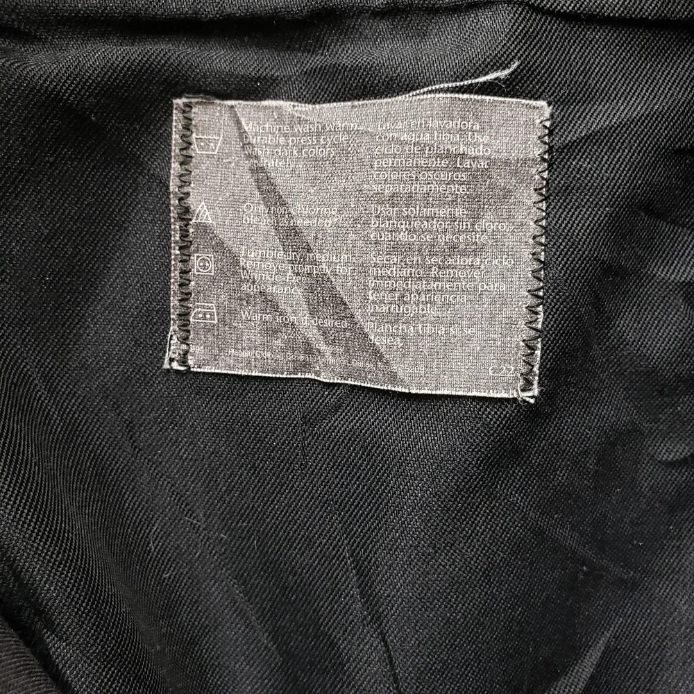Haggar Dress Pants Mens 47x32 Black Black Label Pleated Microfiber Classic Fit